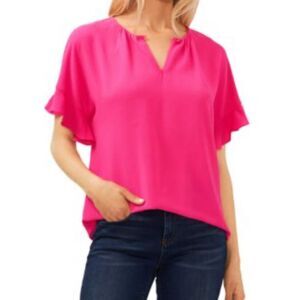 CeCe Women's Short Sleeve Blouse Size Large NWT